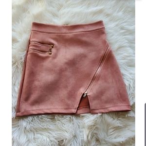 High Waisted Soft Pink Mini Skirt